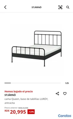 muebles y colchones - Vendo BASE de cama QUEEN + mesita de noche - NO in 3